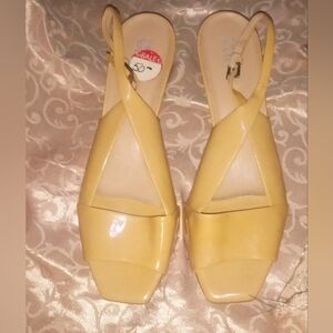 Franco Sarto Low Heel Slingback Open Toe Nude Size 10M